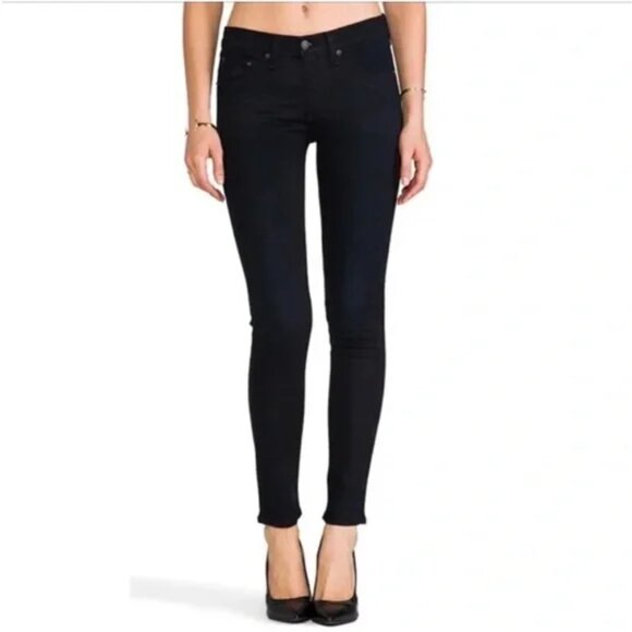 Rag & Bone The Legging Winter Casual Mid Rise Chic Skinny Jean in Midnight - Picture 1 of 13